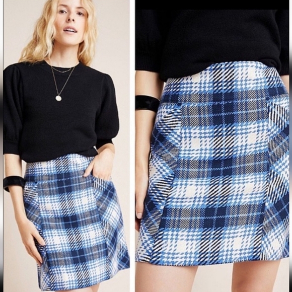 ANTHRO MAEVE plaid pockets! woven many quality details skirt - Picture 9 of 17